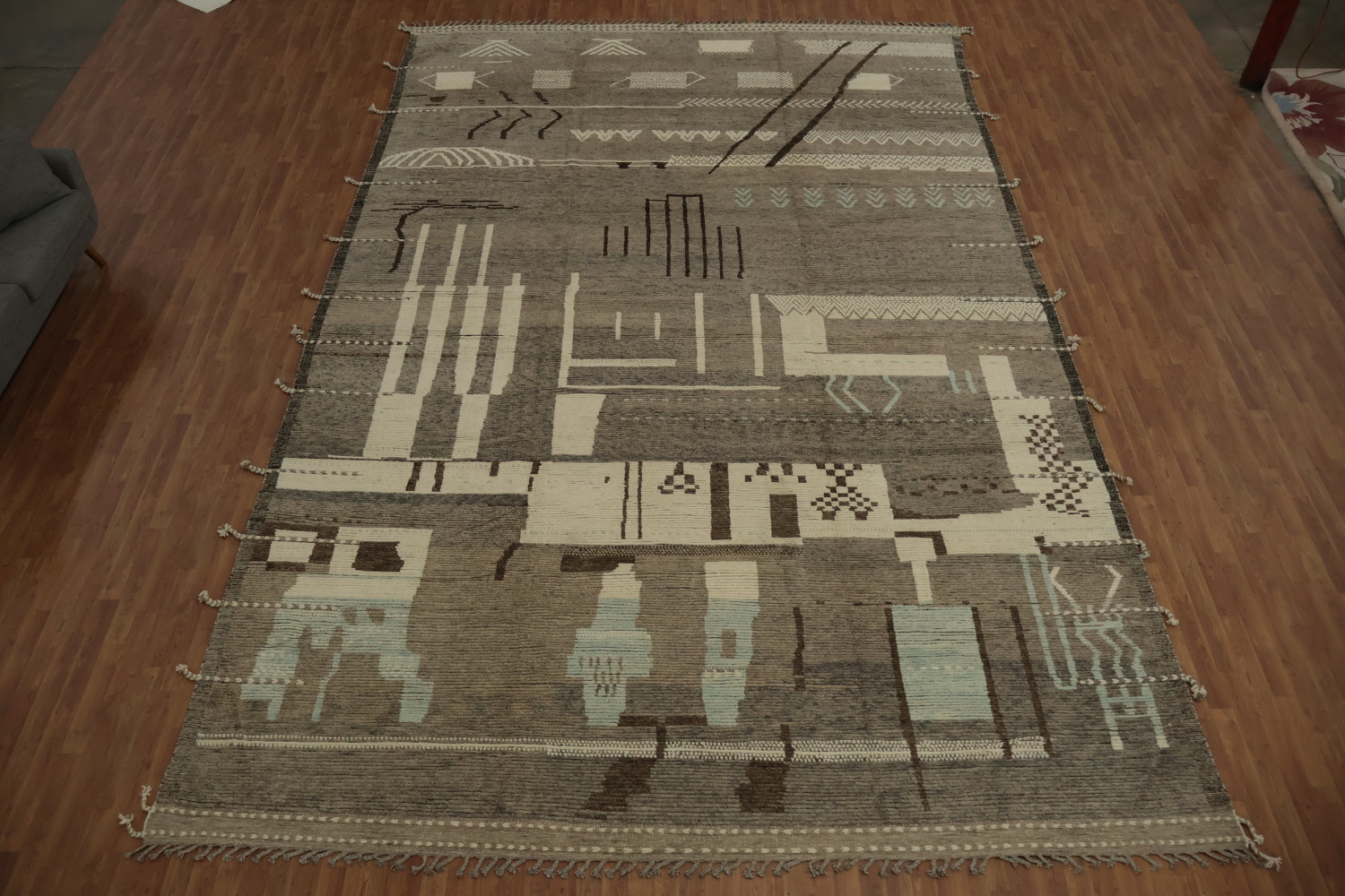Elegant Earth Tones Abstract Moroccan Palace Size Rug 12x18