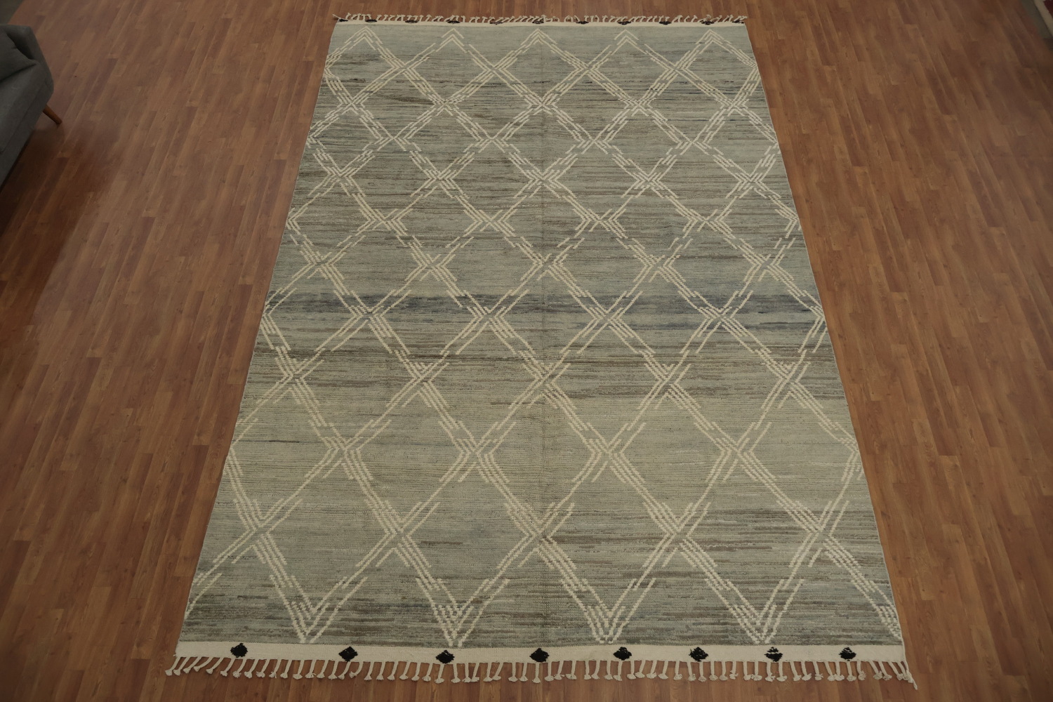 Geometric Moroccan Large Rug 10x15 in Neutral Shades for Stylish Interiors