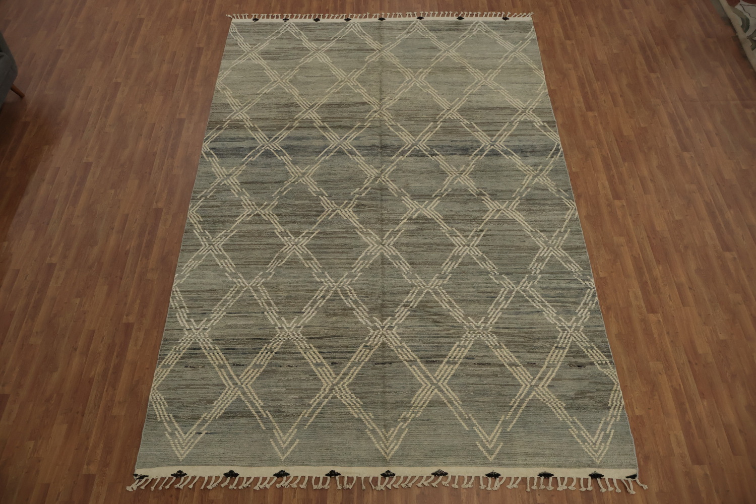 Geometric Moroccan Large Rug 10x15 in Neutral Shades for Stylish Interiors