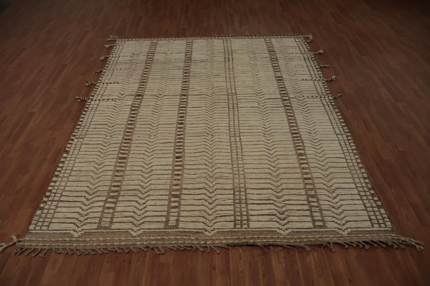Earth Tone Wool Moroccan Oriental Area Rug 8x10