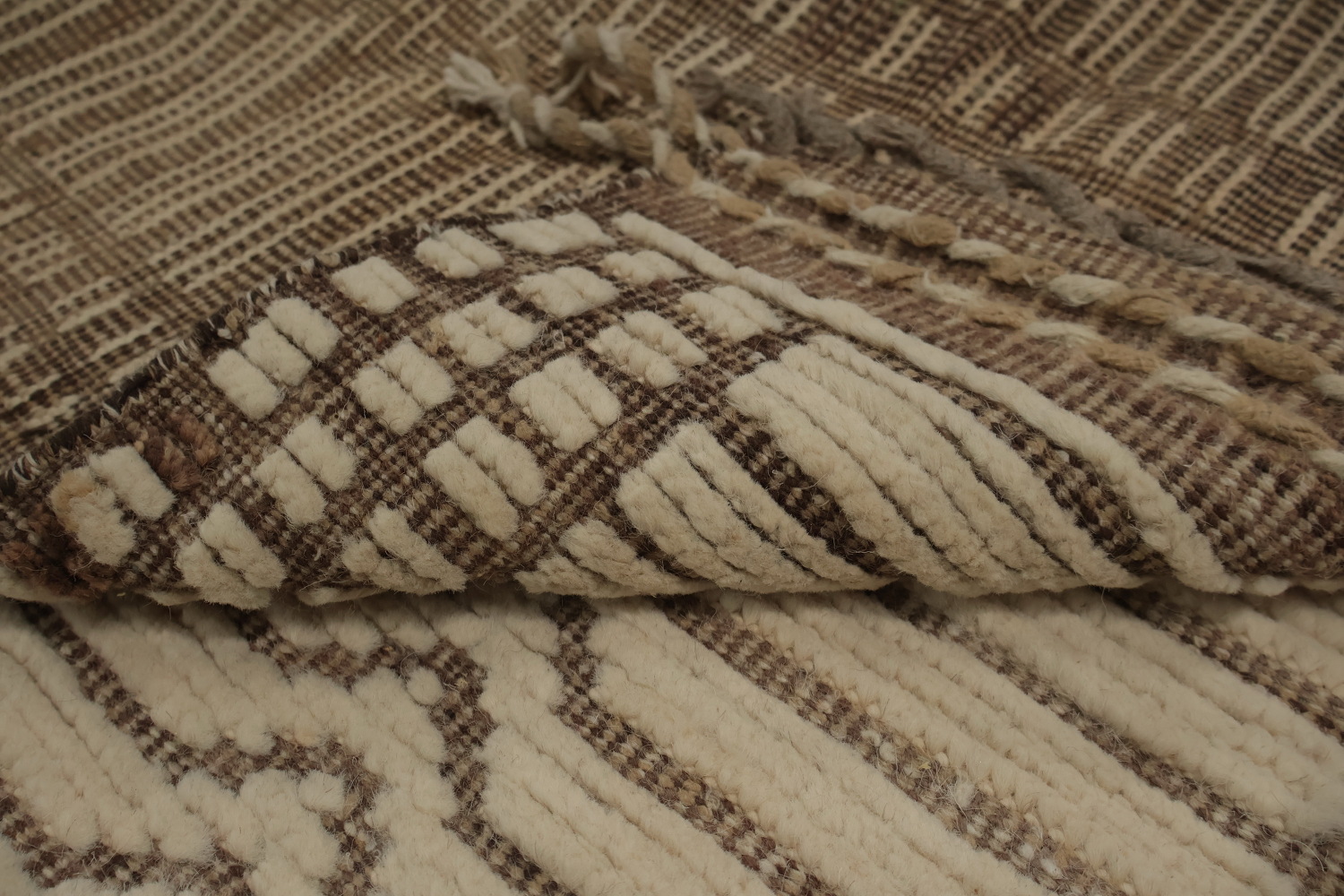 Earth Tone Wool Moroccan Oriental Area Rug 8x10