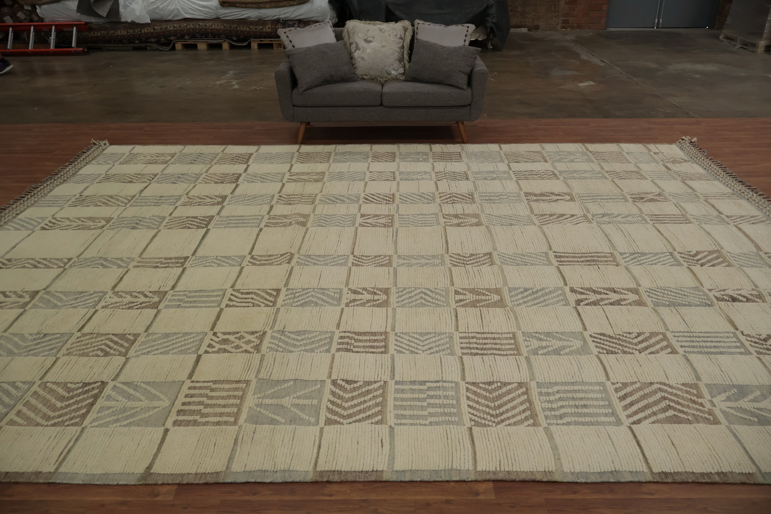Elegant Moroccan Large Rug 12x16 with Neutral Shades for Modern Homes