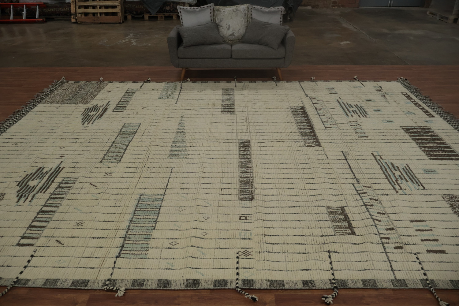 Minimalist Moroccan Large Rug 12x16 Perfect for Sophisticated Decor