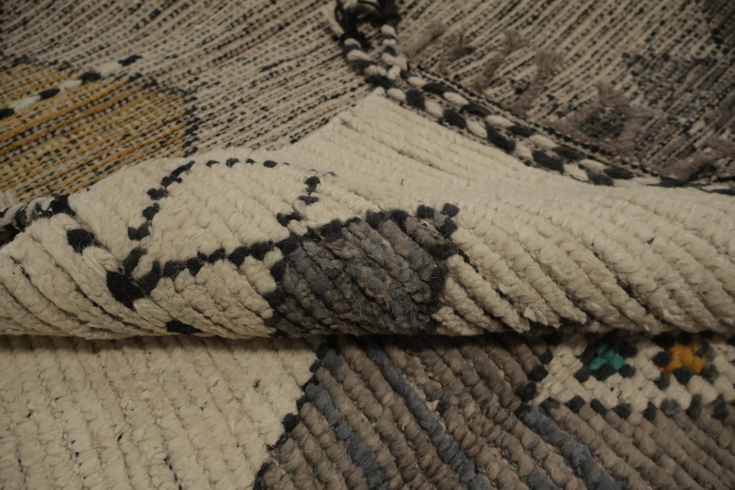 Tribal-Inspired Moroccan Area Rug 7x11 with Bold Diamond Motifs