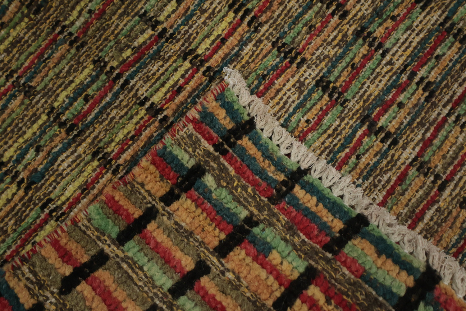Striped Multicolor Moroccan Oriental Area Rug 9x13