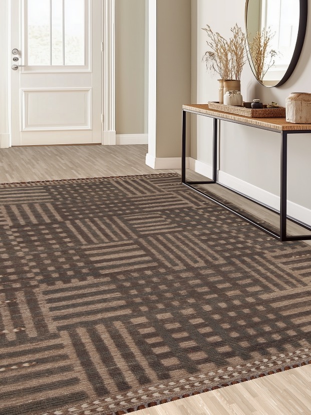 Handmade Brown Moroccan Modern Area Rug 8x11