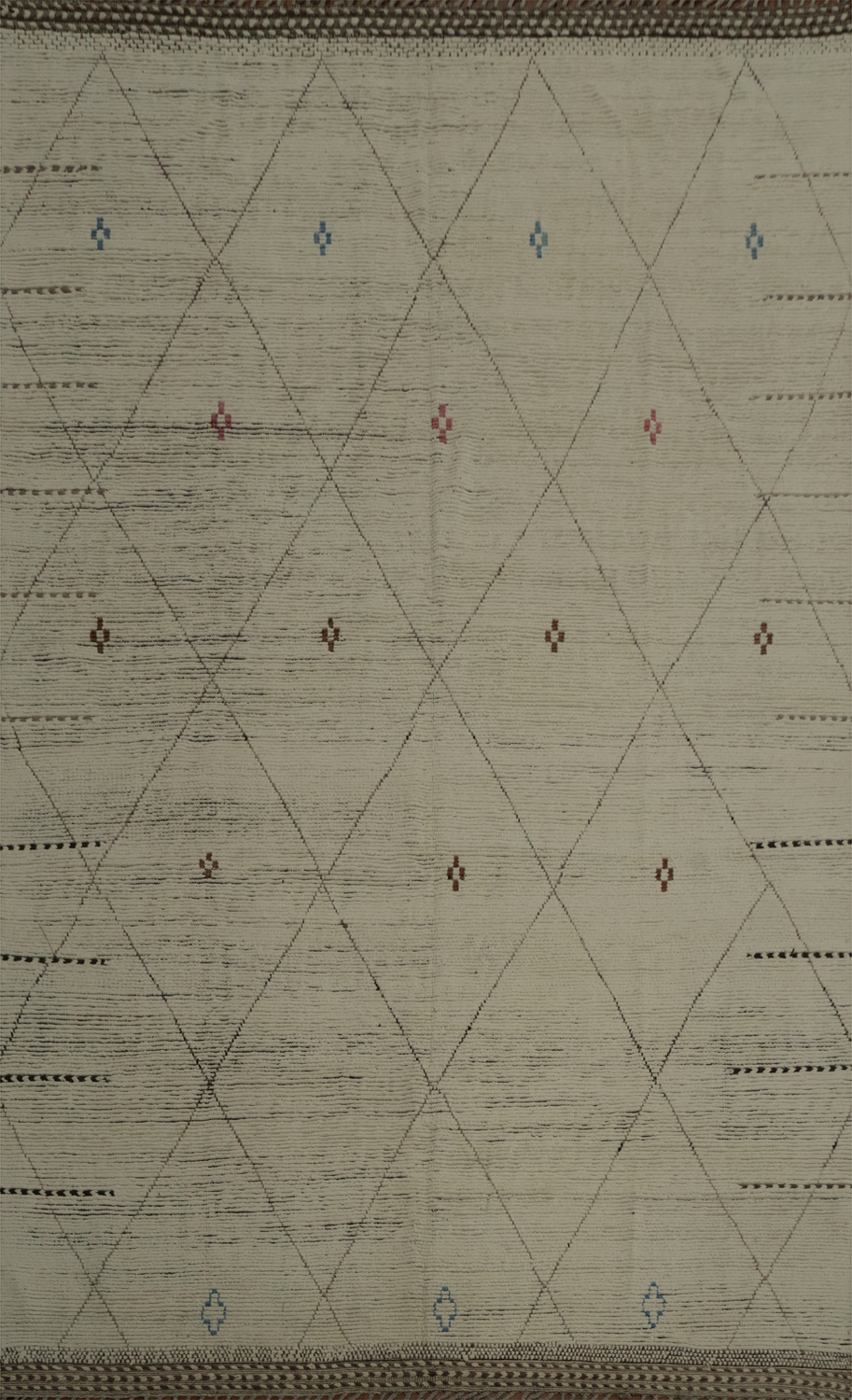 Neutral Moroccan Large Rug 10x15 Featuring Delicate Diamond Accents