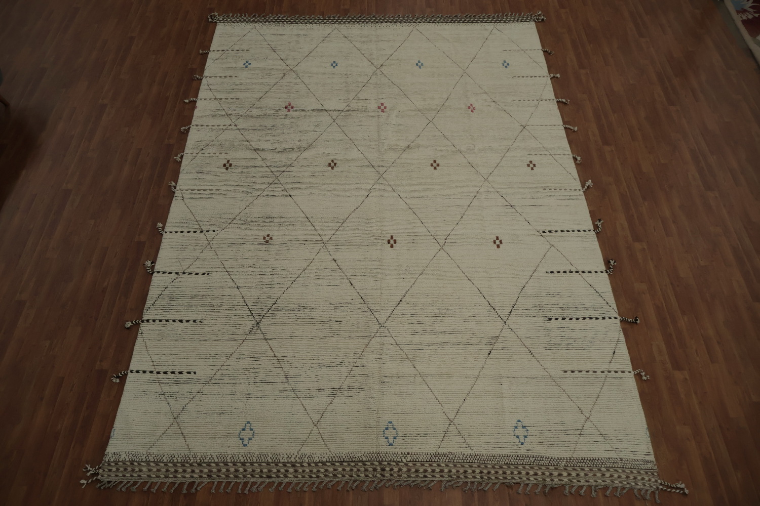 Neutral Moroccan Large Rug 10x15 Featuring Delicate Diamond Accents