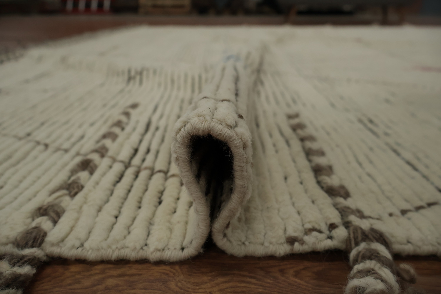 Neutral Moroccan Large Rug 10x15 Featuring Delicate Diamond Accents