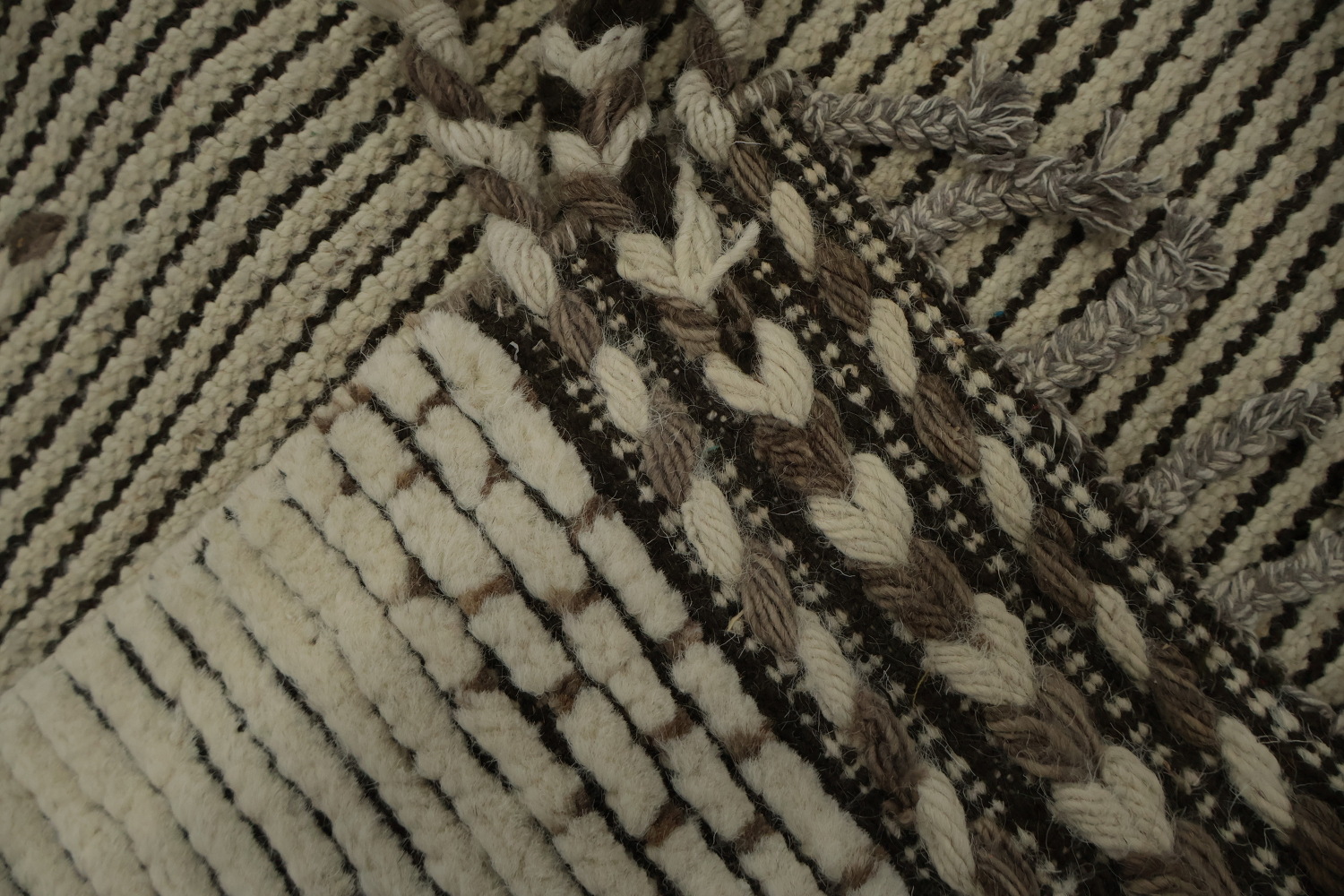 Neutral Moroccan Large Rug 10x15 Featuring Delicate Diamond Accents