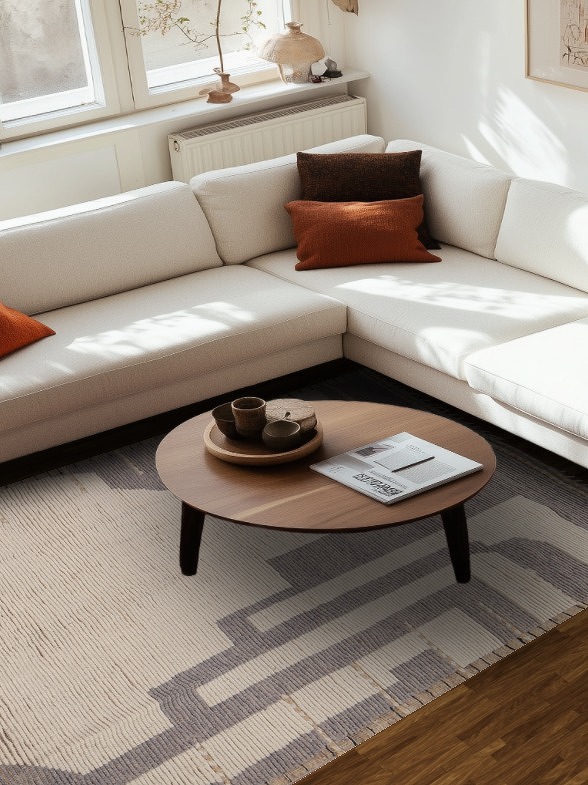 Earth Tone Wool Moroccan Modern Area Rug 6x10