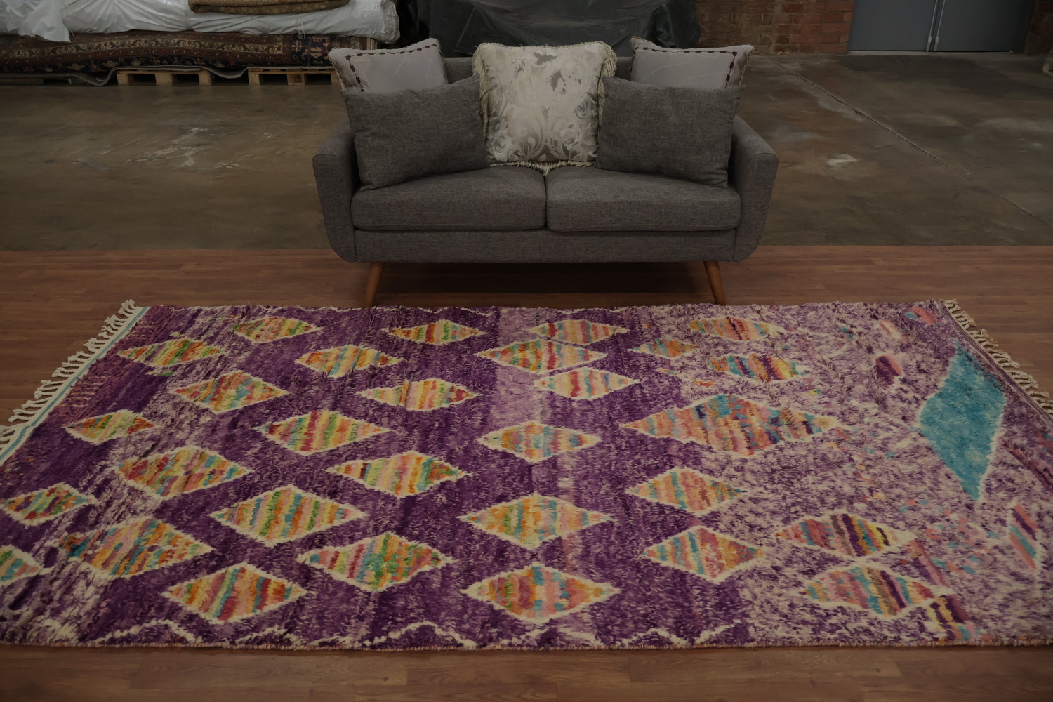 Geometric Purple Moroccan Abstract Area Rug 6x10