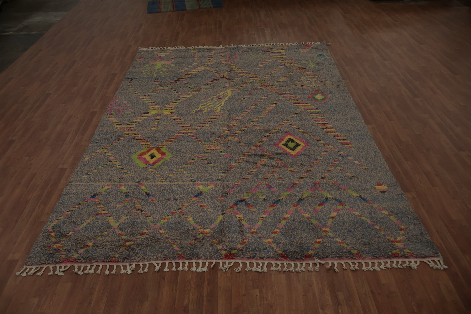 Colorful Plush Moroccan Large Area Rug 9x13 with Tribal Designs