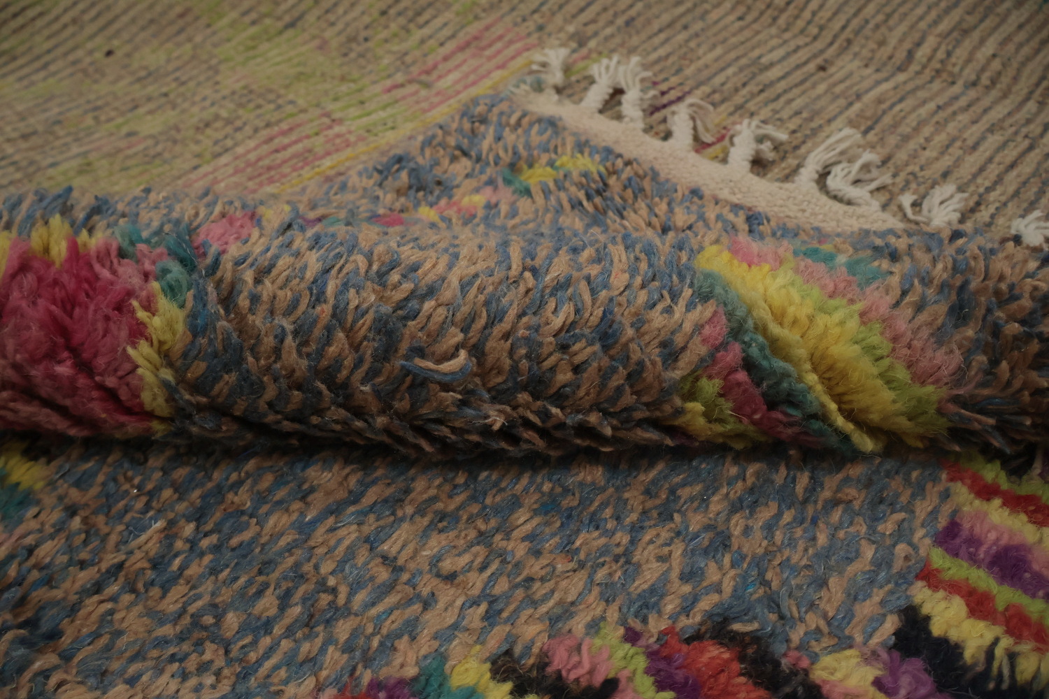Colorful Plush Moroccan Large Area Rug 9x13 with Tribal Designs