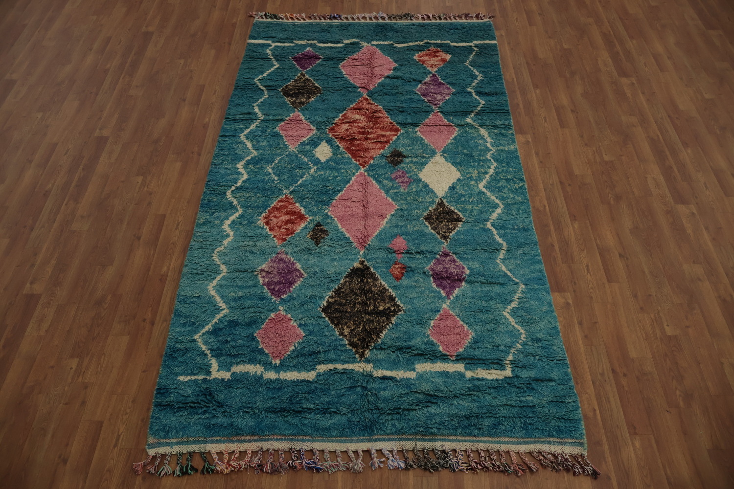 Turquoise Blue Moroccan Oriental Area Rug 5x9