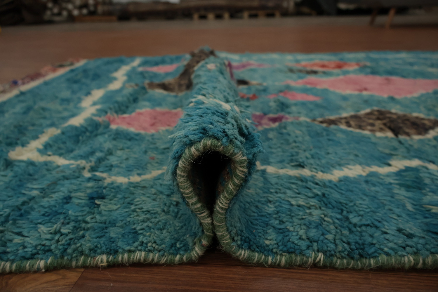 Turquoise Blue Moroccan Oriental Area Rug 5x9
