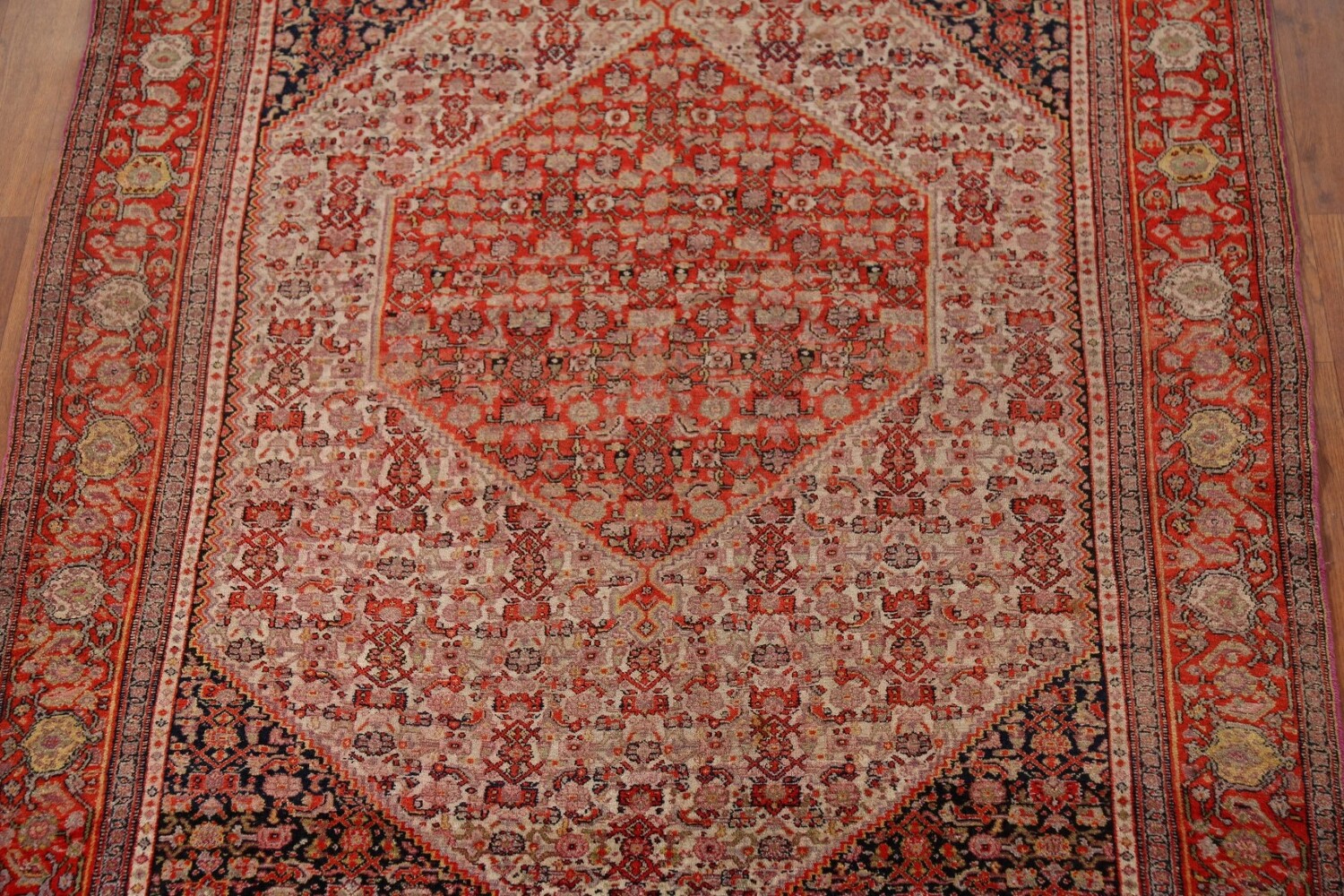 Pre-1900 Vegetable Dye Senneh Haftrang Masterpiece Persian Rug 4x6