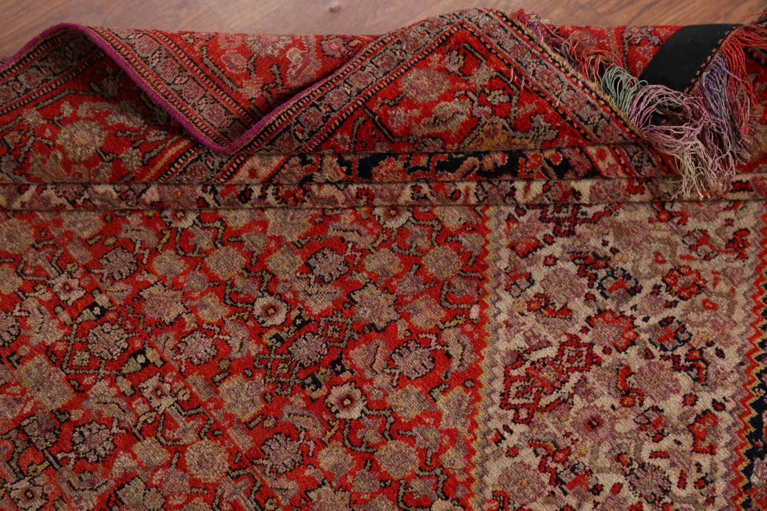 Pre-1900 Vegetable Dye Senneh Haftrang Masterpiece Persian Rug 4x6