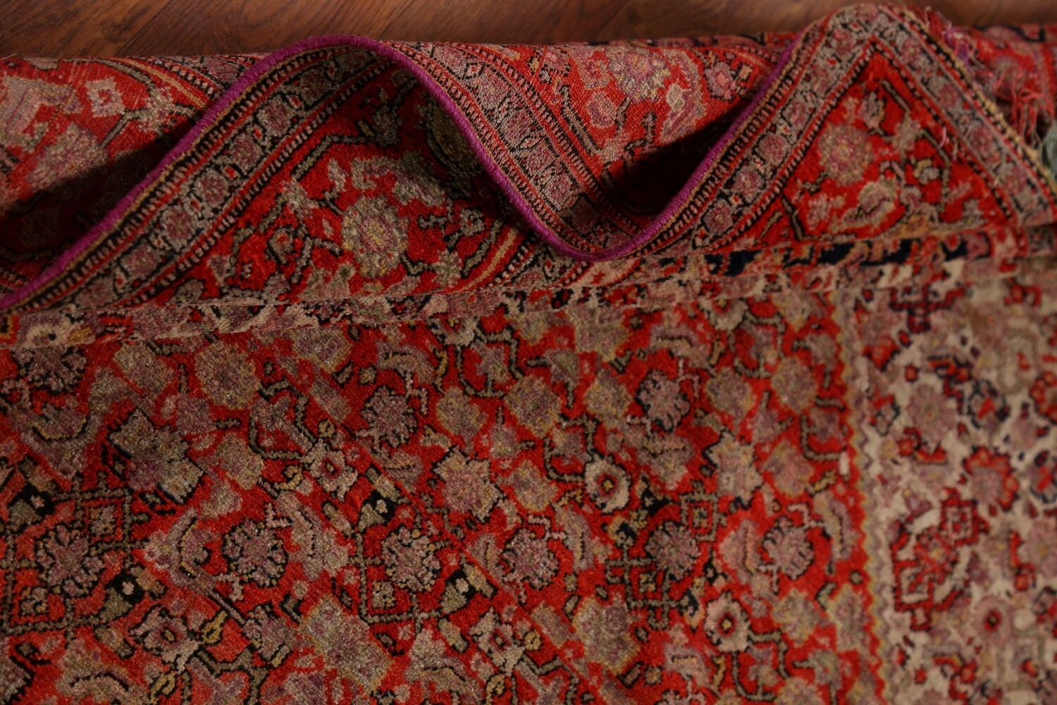 Pre-1900 Vegetable Dye Senneh Haftrang Masterpiece Persian Rug 4x6