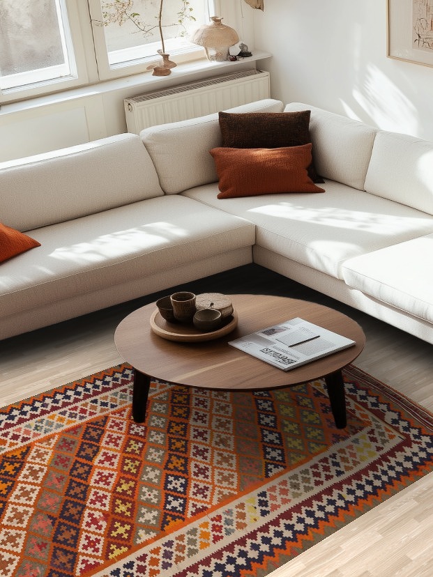 Vegetable Dye Kilim Qashqai Persian Area Rug 5x8