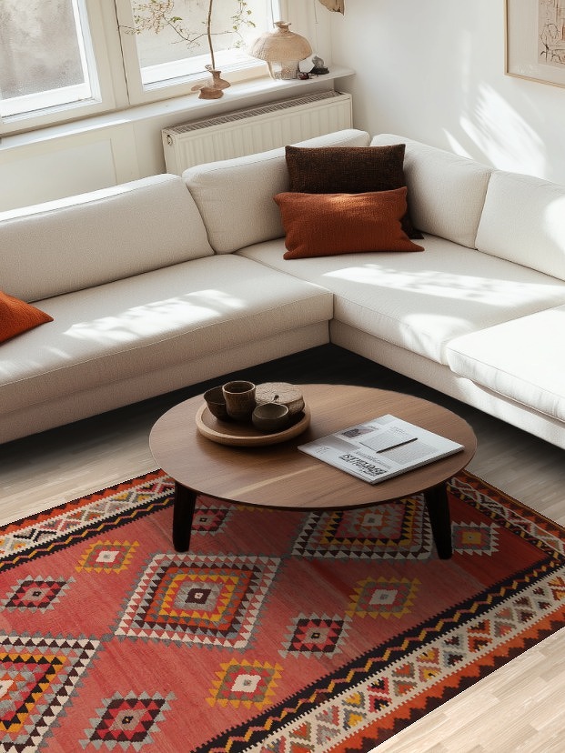 Vegetable Dye Kilim Qashqai Persian Area Rug 5x8