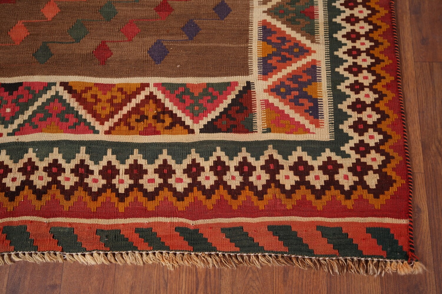 Vegetable Dye Kilim Qashqai Antique Persian Rug 5x8