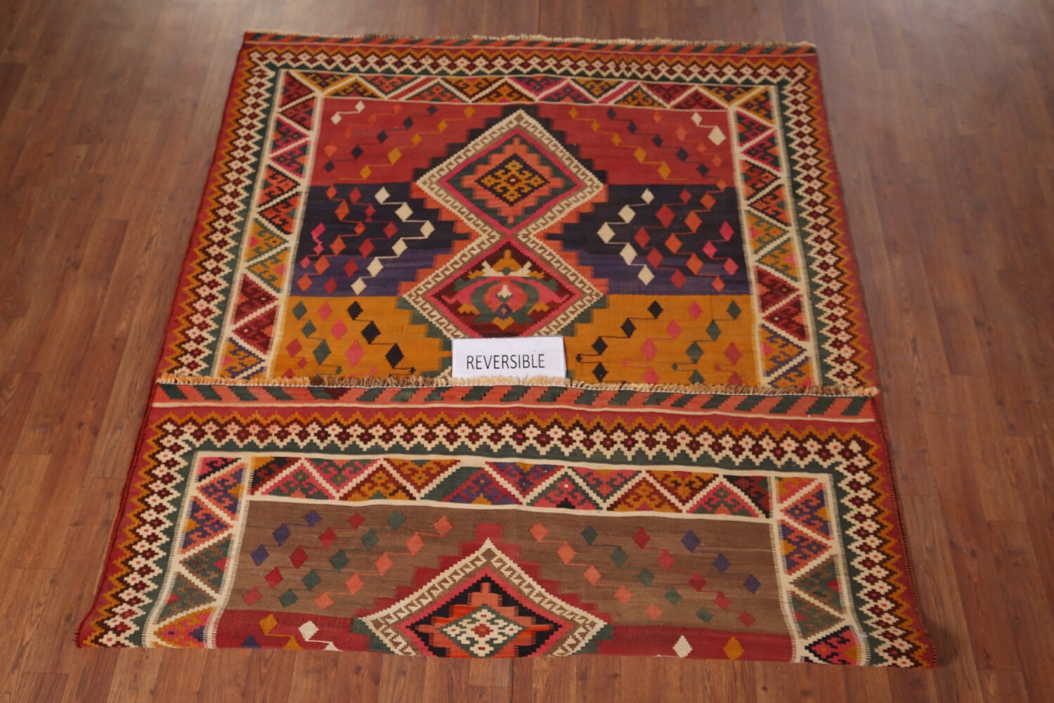 Vegetable Dye Kilim Qashqai Antique Persian Rug 5x8