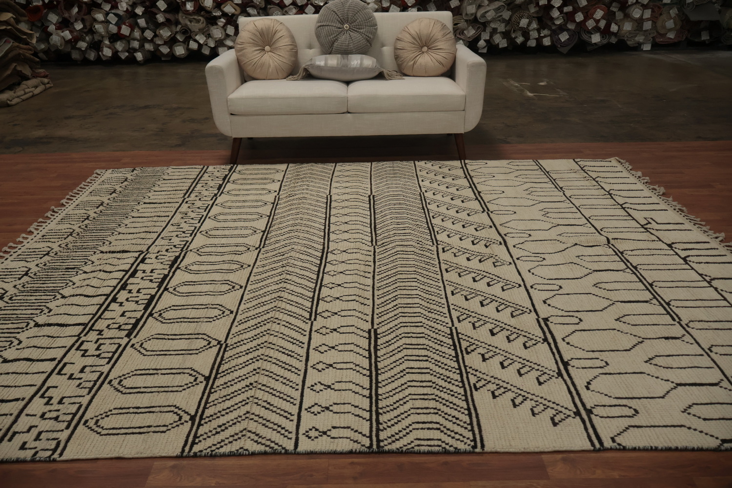 Moroccan Area Rug 8x10 with Tribal Geometric Pattern Charm