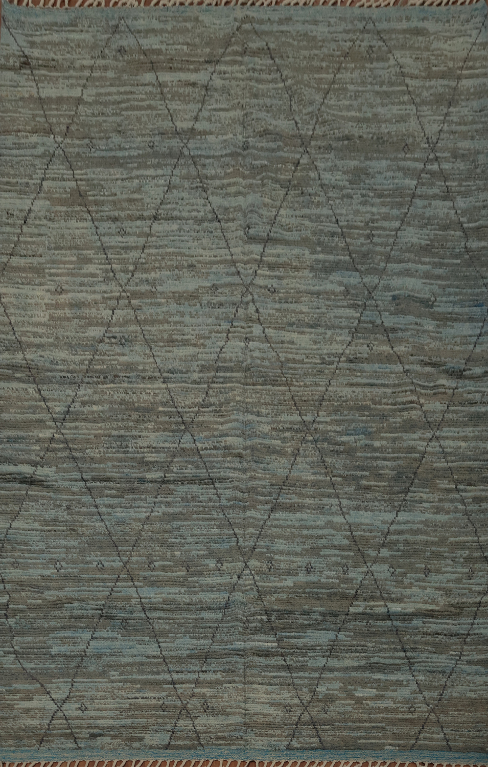 All-Over Trellis Striped Moroccan Area Rug 8x11