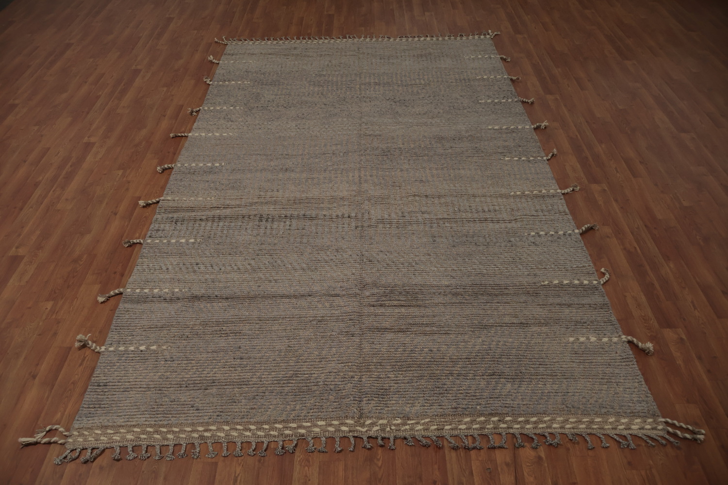 All-Over Striped Moroccan Modern Area Rug 7x11