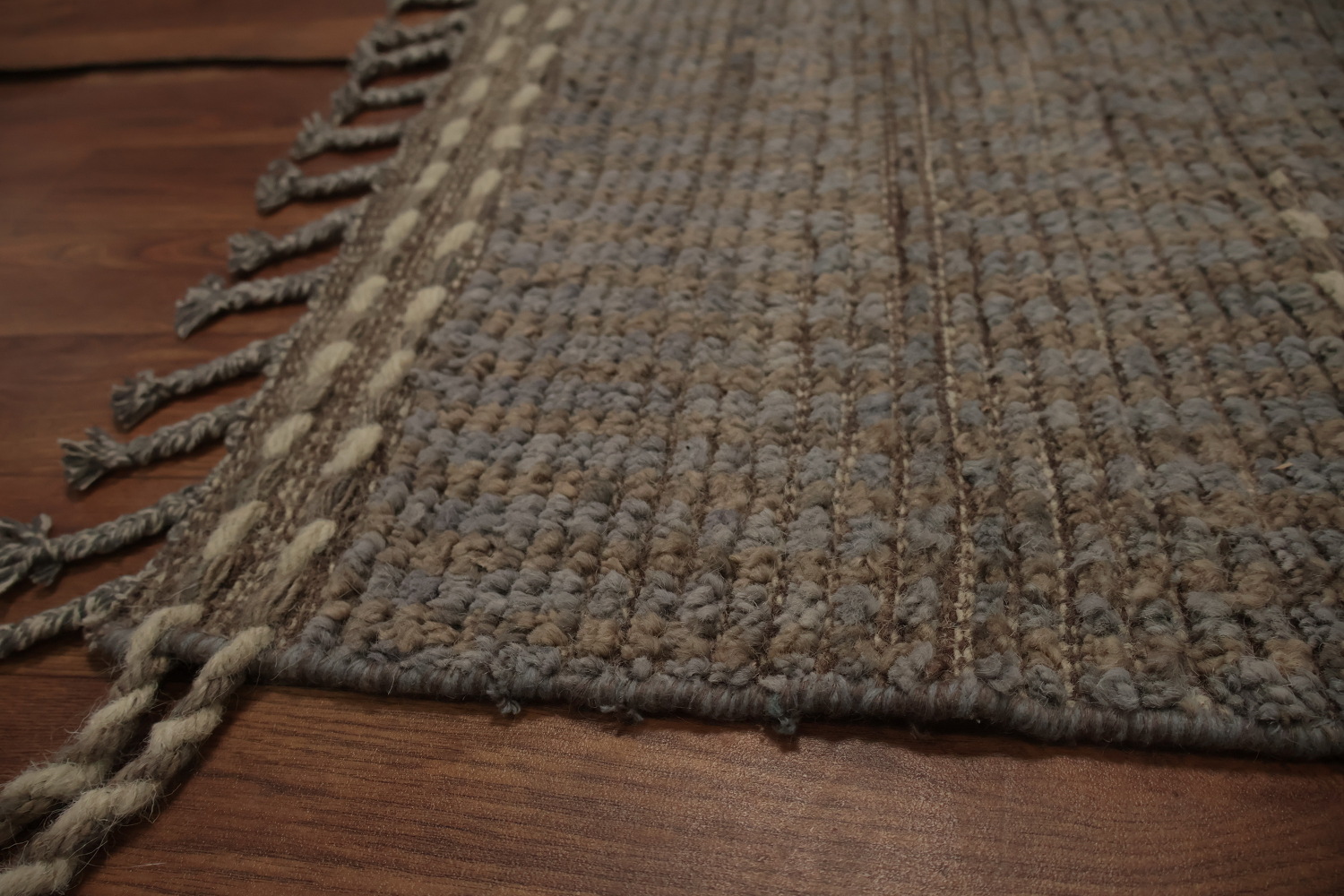 All-Over Striped Moroccan Modern Area Rug 7x11