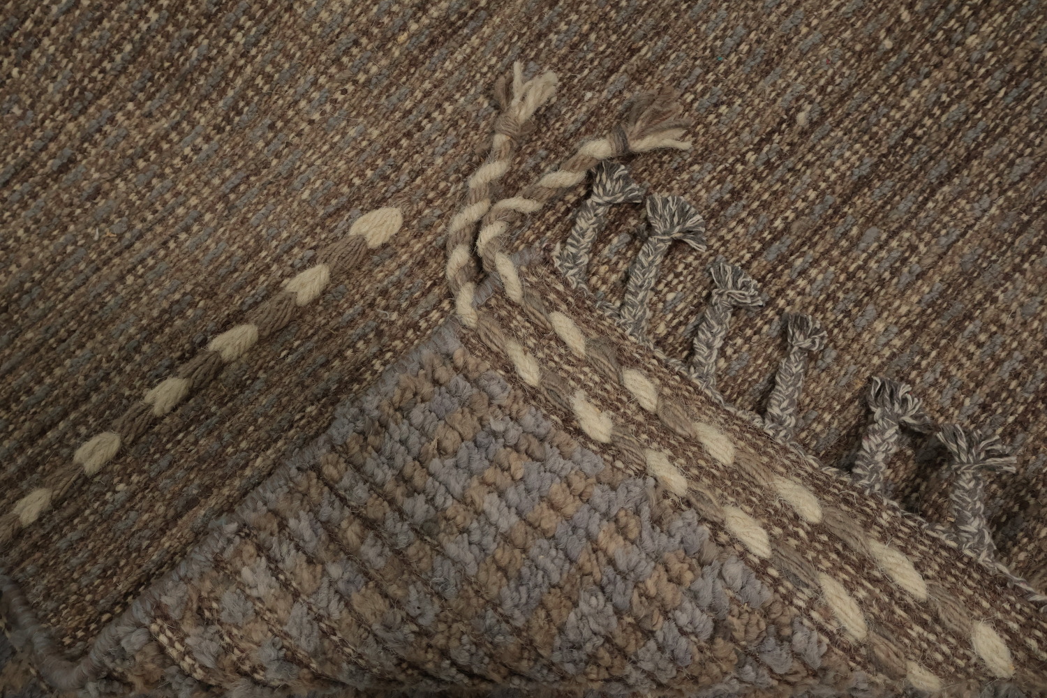 All-Over Striped Moroccan Modern Area Rug 7x11