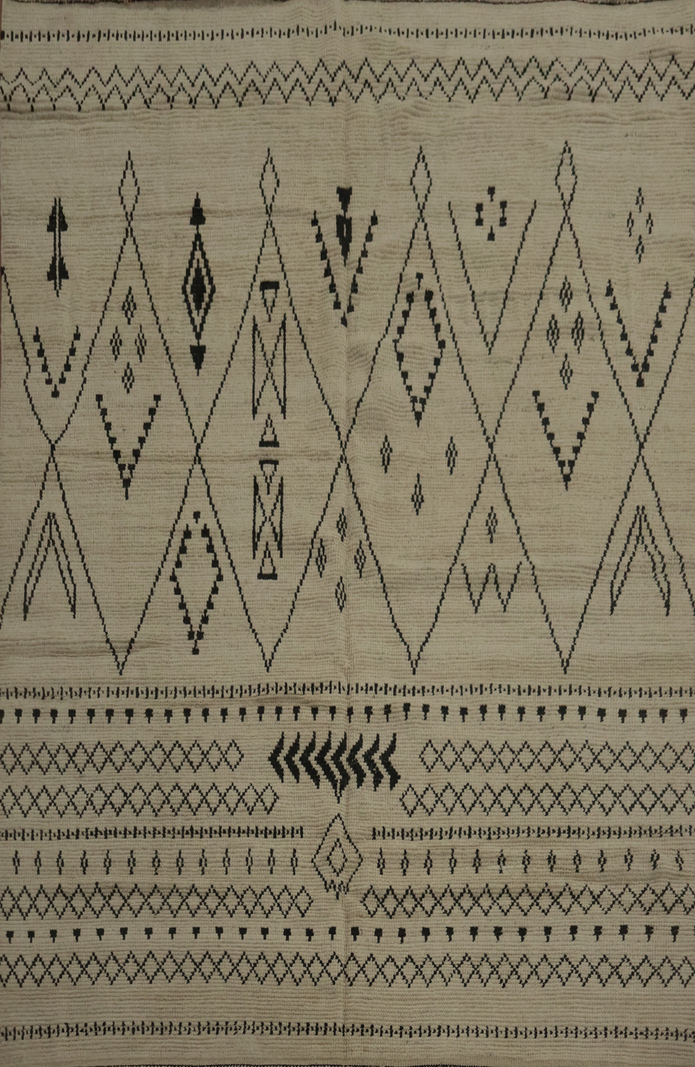 Modern Moroccan Area Rug 8x10 with Geometric Design