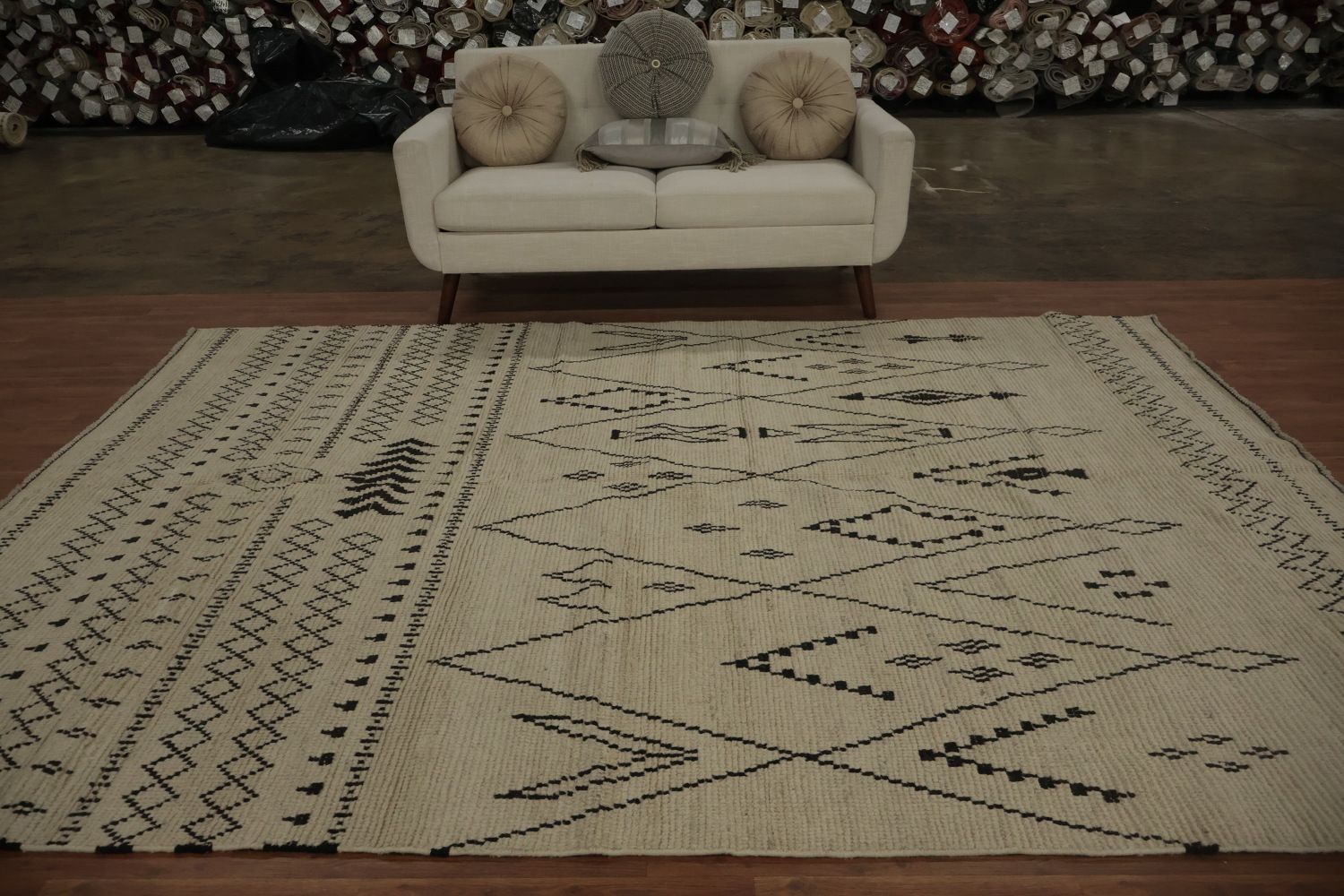 Modern Moroccan Area Rug 8x10 with Geometric Design