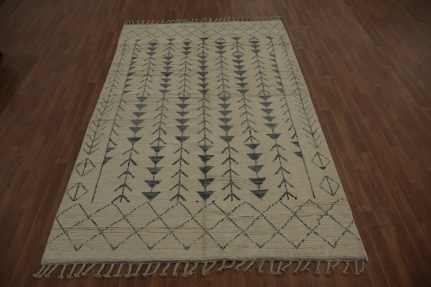 Handmade Wool Ivory Moroccan Area Rug 6x10