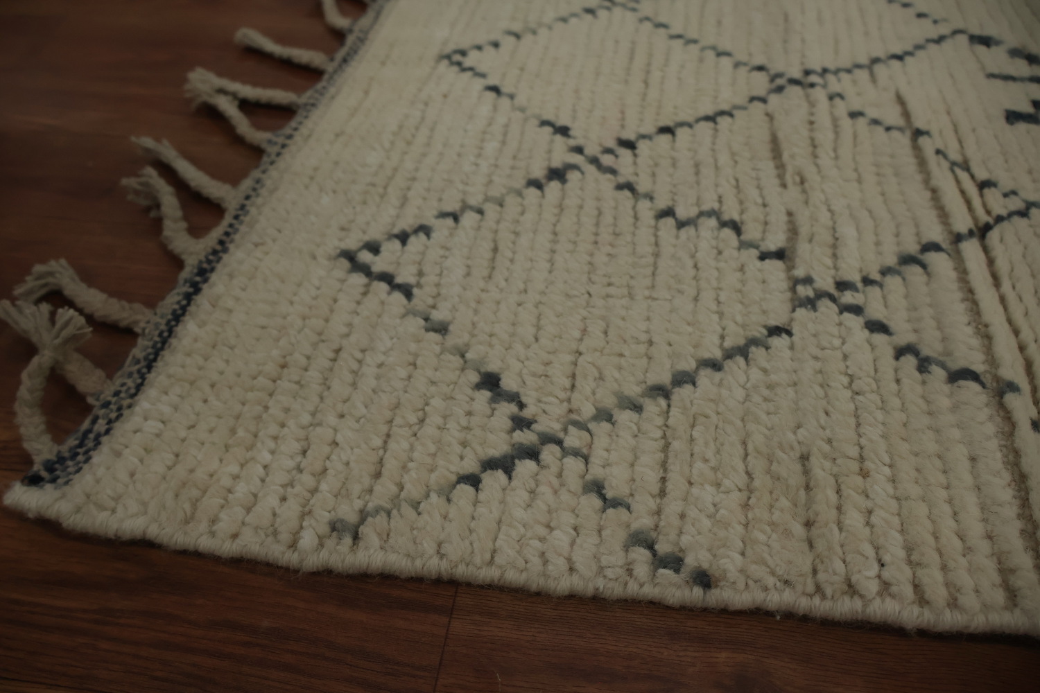Handmade Wool Ivory Moroccan Area Rug 6x10