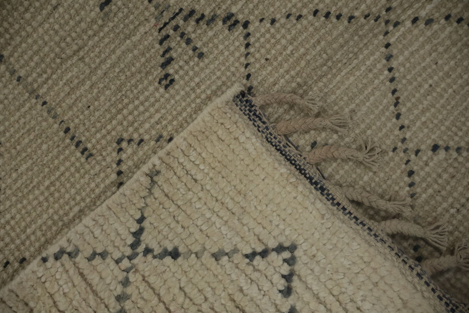 Handmade Wool Ivory Moroccan Area Rug 6x10