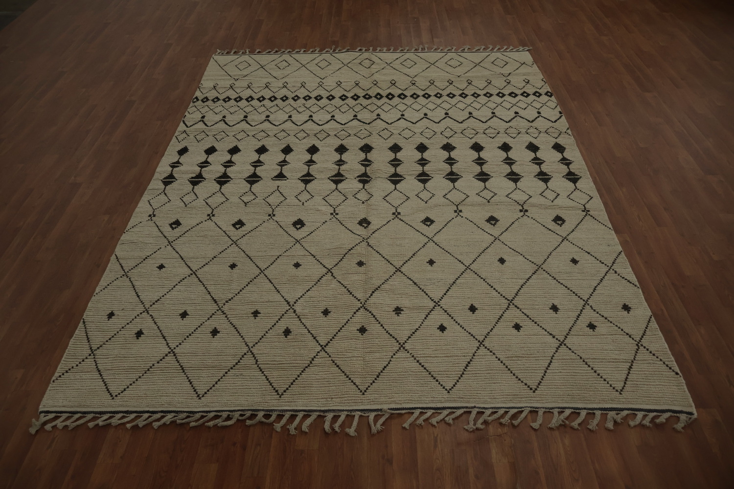 Trellis Wool Moroccan Living Room Area Rug 8x11