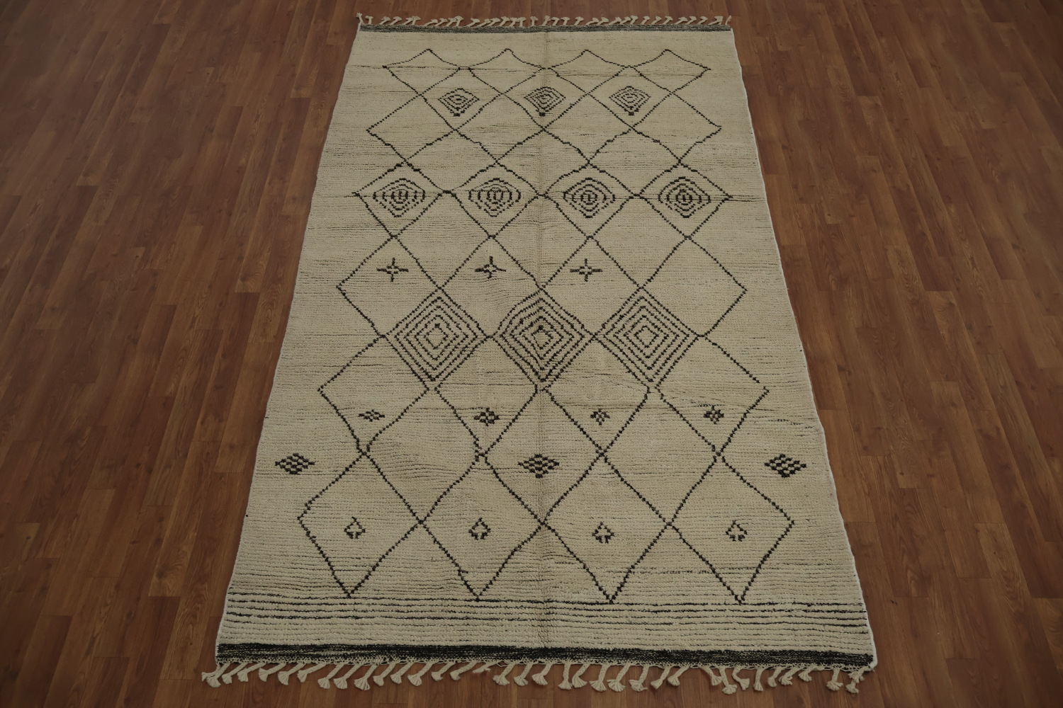 Trellis Wool Handmade Moroccan Living Room Area Rug 5x9