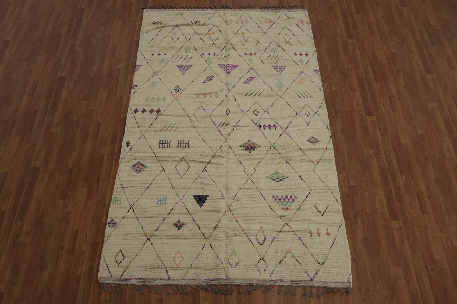 Handmade Wool Geometric Moroccan Area Rug 6x10
