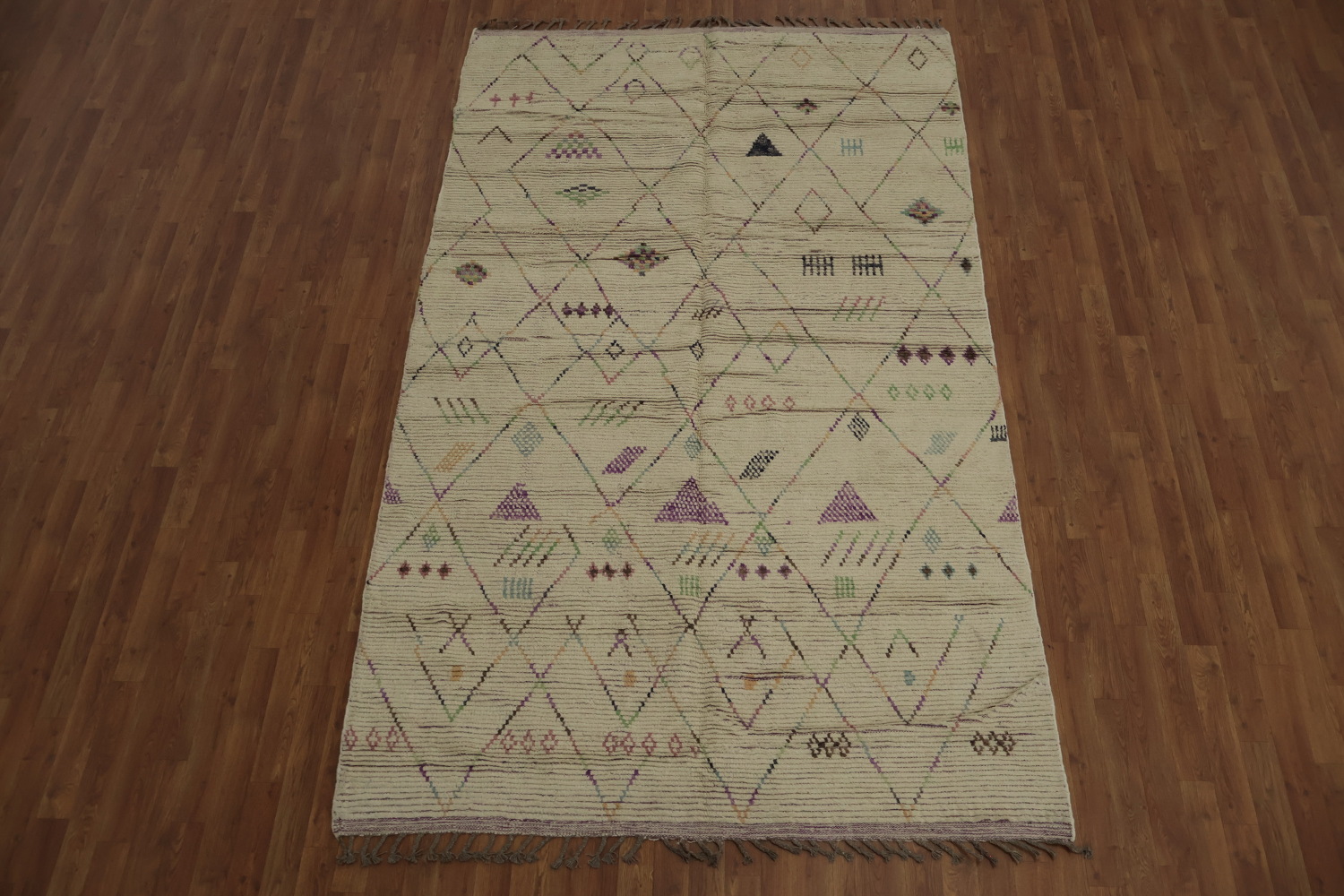 Handmade Wool Geometric Moroccan Area Rug 6x10