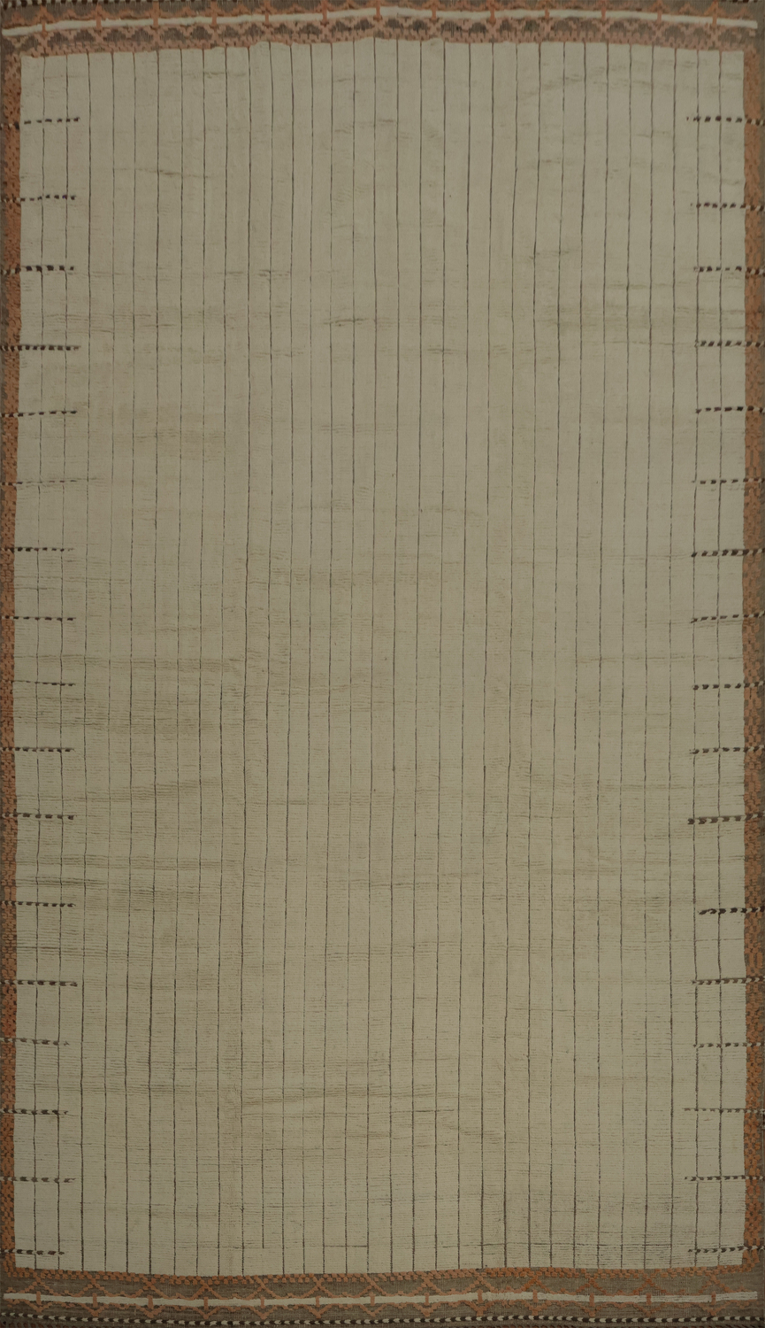 Striped Wool Ivory Moroccan Palace Size Large Rug 14x22