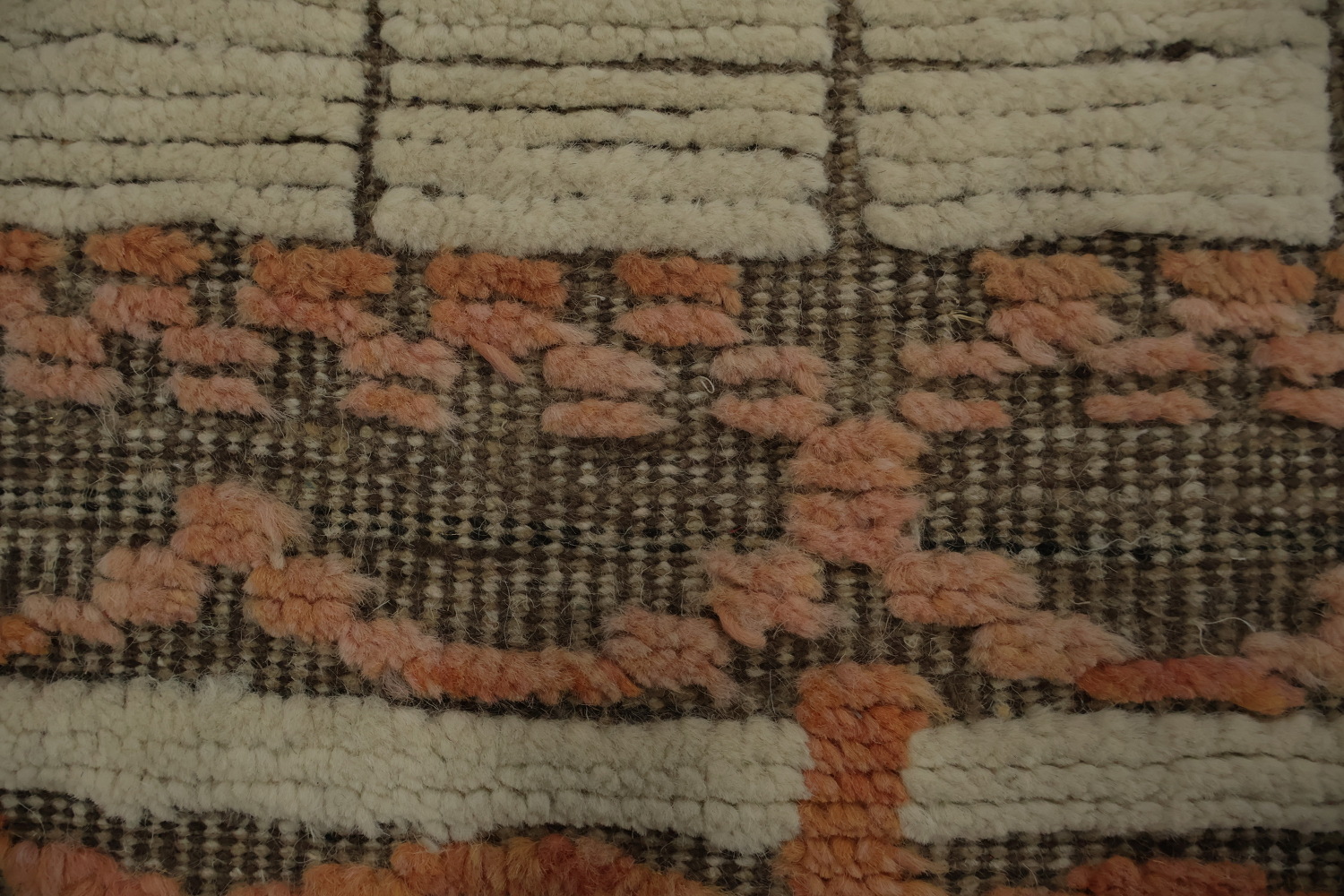 Striped Wool Ivory Moroccan Palace Size Large Rug 14x22