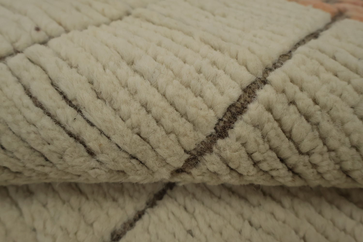 Striped Wool Ivory Moroccan Palace Size Large Rug 14x22