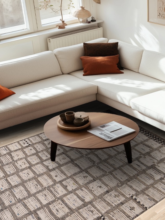 All-Over Striped Moroccan Living Room Area Rug 6x10