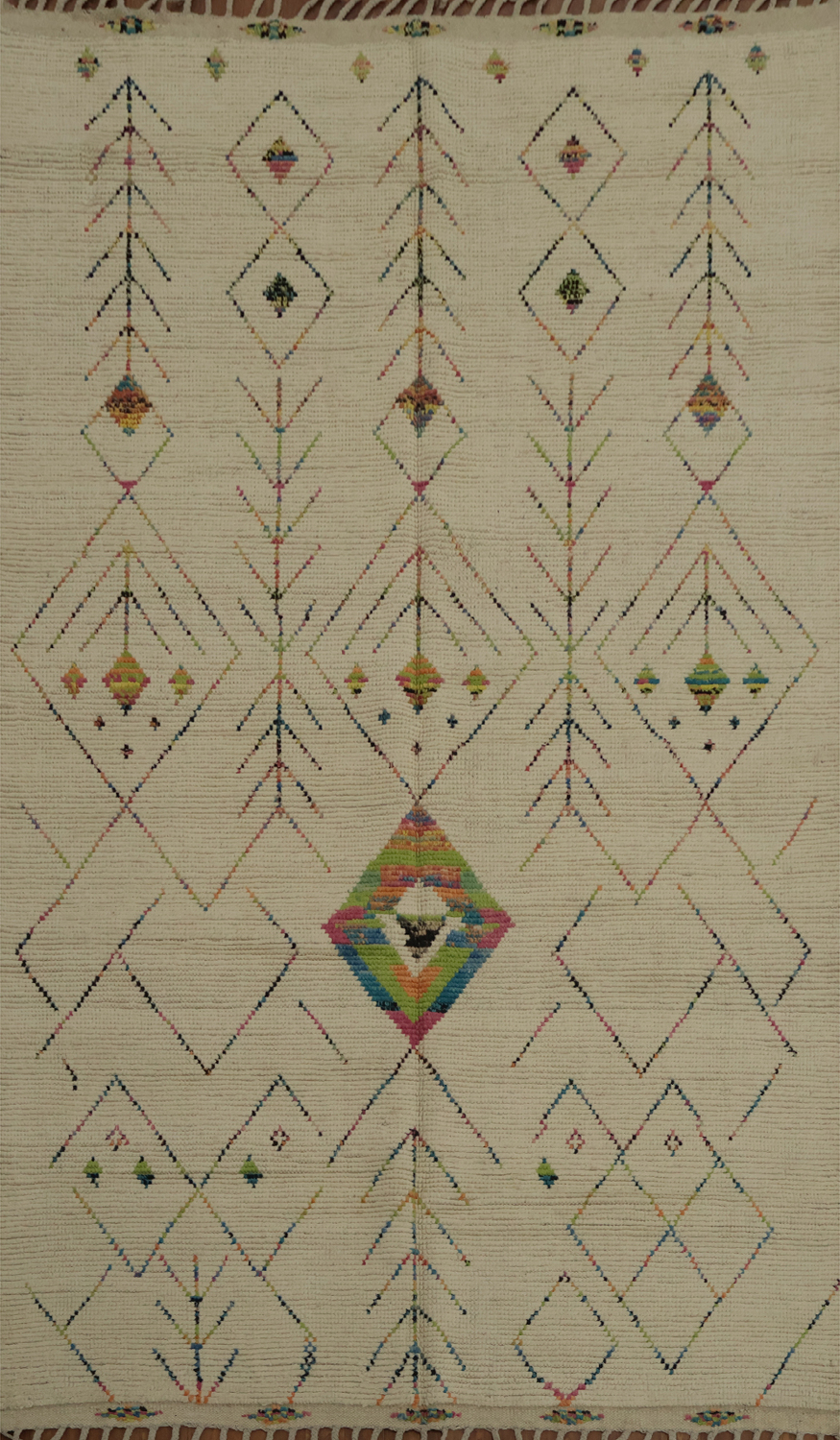 Ivory Geometric Moroccan Oriental Area Rug 6x10