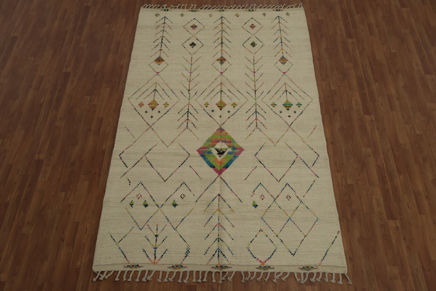 Ivory Geometric Moroccan Oriental Area Rug 6x10