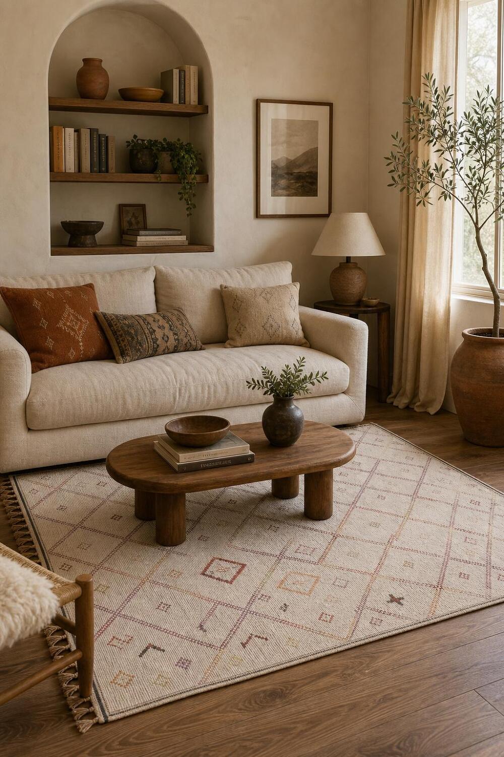 Handmade Trellis Moroccan Oriental Area Rug 5x9