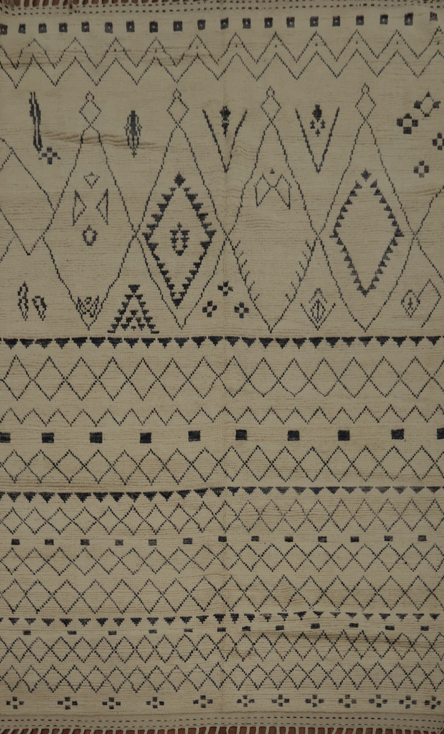 Artisan Moroccan Area Rug 7x11 with Tribal Patterns and Textures