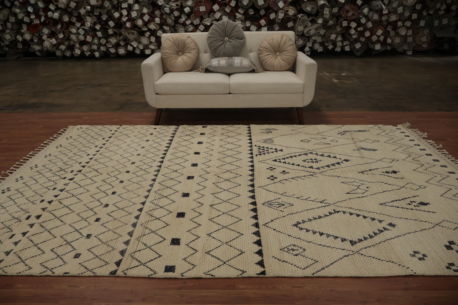 Artisan Moroccan Area Rug 7x11 with Tribal Patterns and Textures